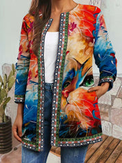 Beatrice Anselmi | Bohemian Print Long-Sleeve Cardigan Jacket For Women