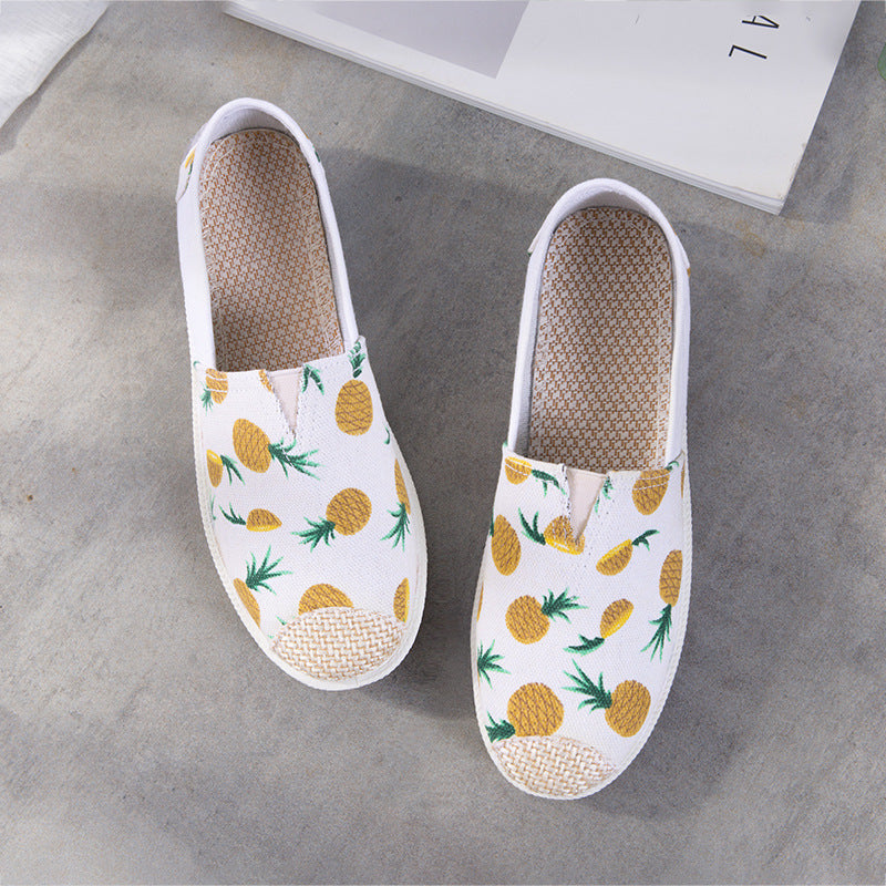Genevieve Laurent | Aztec Print Canvas Espadrille Flats For Women