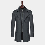 Dawson Haldale | Double Collar Wool Blend Winter Coat For Men