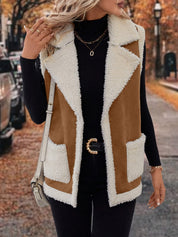 Nathalie Cassin | Shearling-Lined Suede Vest For Women