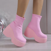 Océane Beaufort | Wedge Platform Ankle Boots For Women