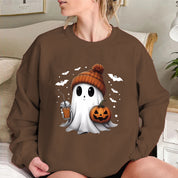 Rosamund Kingsley | Halloween Ghost Print Sweatshirt For Women