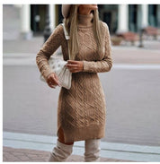 Solange Fontenay | Cable Knit Turtleneck Mini Dress For Women