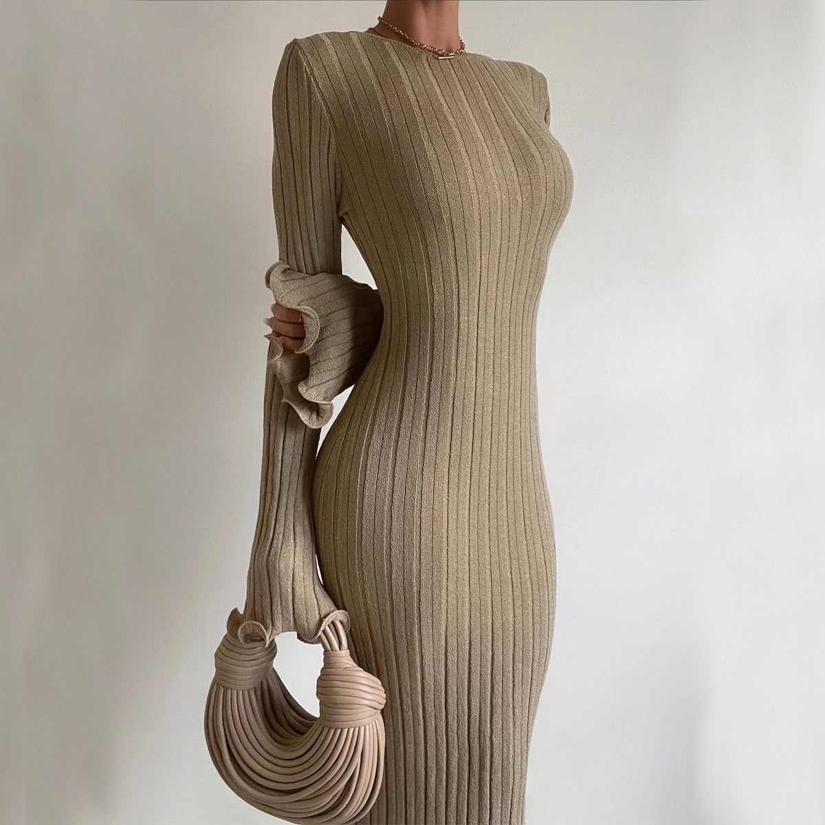 Anais Delvaux | Backless Ribbed Knit Maxi Dress For Women