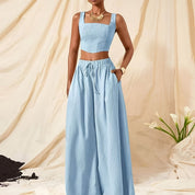 Solène Duchamp | Wide-Leg Two-Piece Set With Drawstring Waist For Women
