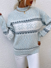 Solange Berthier | Cozy Snowflake Mock-Neck Sweater For Women