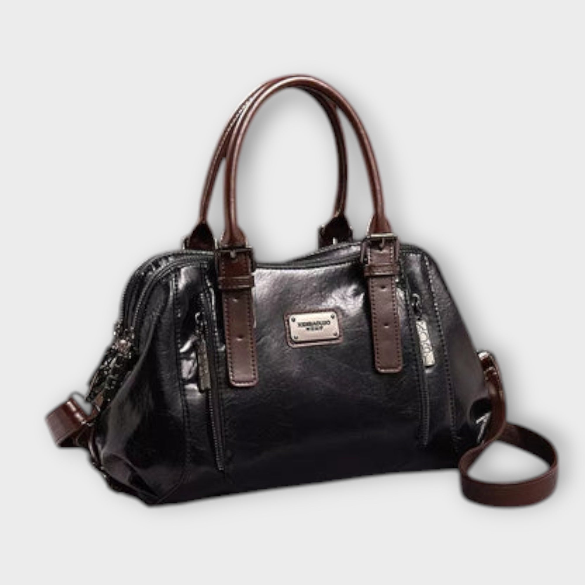 Arabella Fontecchi | Classic Brown Faux Leather Tote Handbag