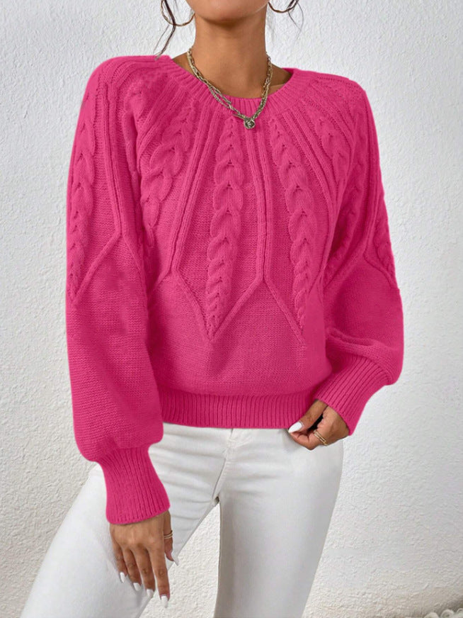 Rosalie Thornbury | Cable-Knit Crew Neck Sweater For Women