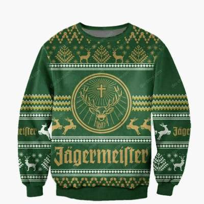 Jingle Frost | Red Dabbing Santa Reindeer Christmas Sweater For Men
