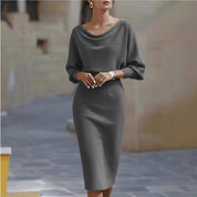 Simone Darcourt | Cowl Neck Batwing Midi Dress For Women