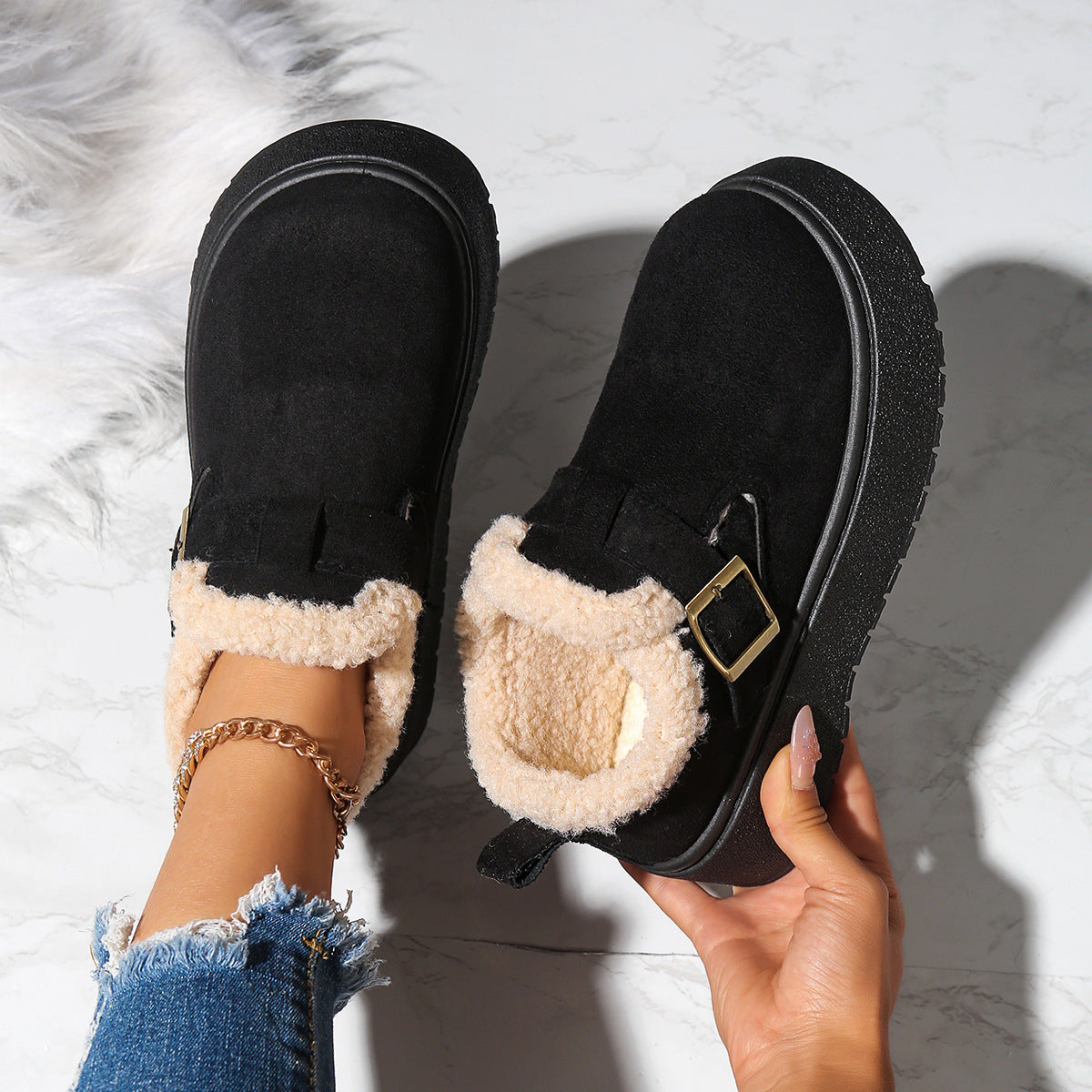 Bianca Salerno | Platform Fleece-Lined Moccasin Snow Boots For Women