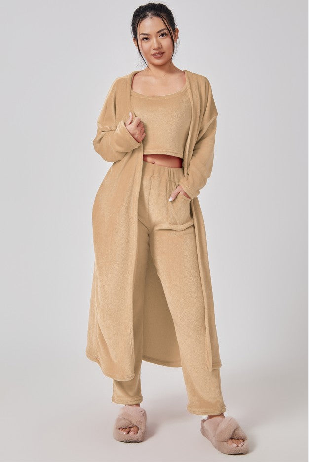 Brianna Vossmore | Fluffy 3-Piece Lounge Set For Women