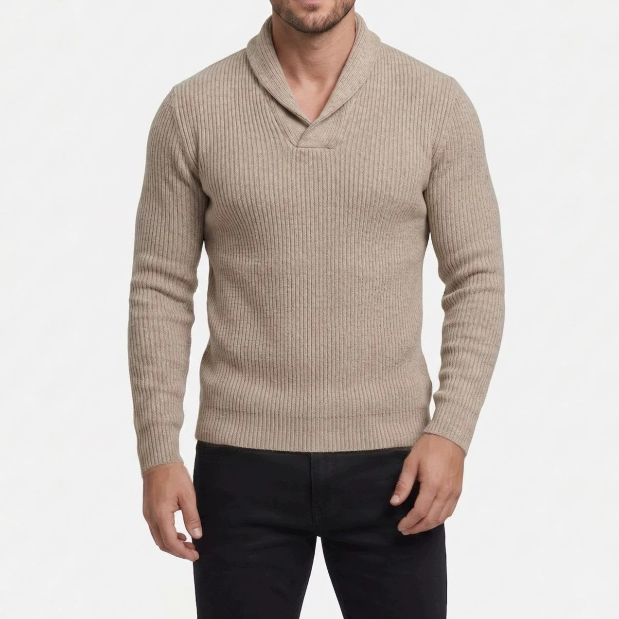 Cole Holham | Shawl Collar Knit Sweater For Men