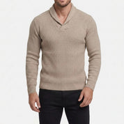 Cole Holham | Shawl Collar Knit Sweater For Men