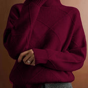 Josephine Alderidge | Diamond-Knit Turtleneck Sweater For Women