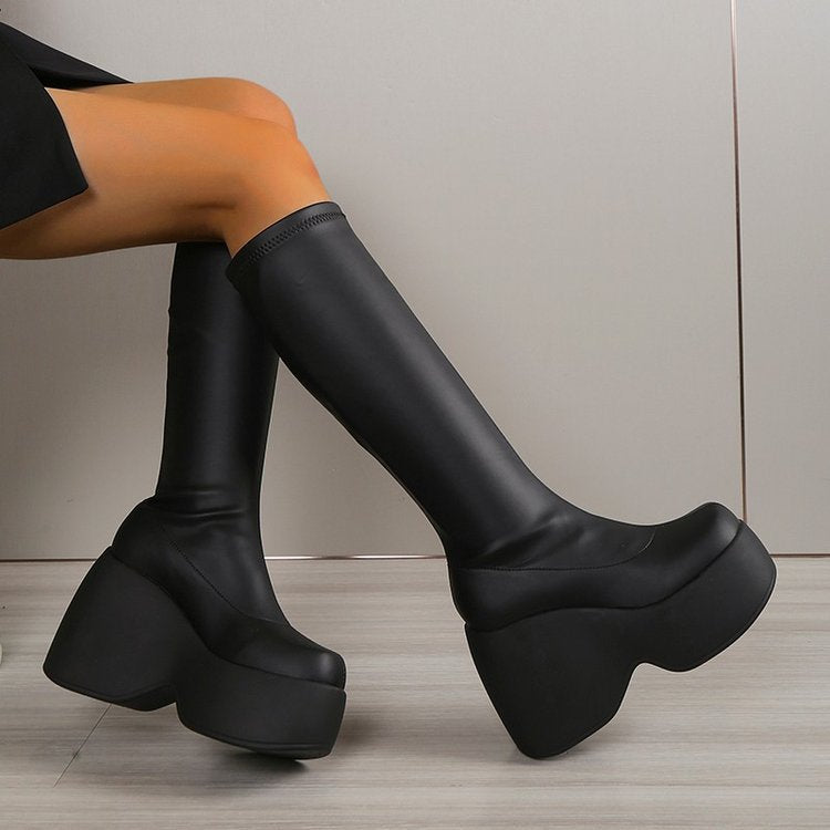 Océane Beaufort | Wedge Platform Ankle Boots For Women
