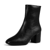 Celine Ardoin | White Patent Mid-Calf Boots For Women