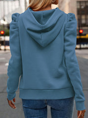 Noelle Fairweather | Puff-Sleeve Drawstring Hoodie For Women