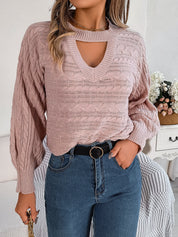 Sabine Deschamps | Choker Cable Knit Sweater For Women