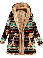 Mabel Oakbridge | Cozy Patterned Hooded Coat For Women