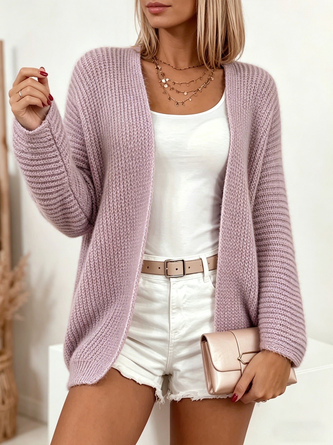Mireille Ashcombe | Chunky Knit Open-Front Cardigan For Women