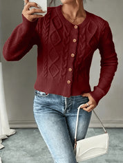 Vittoria Rossignol | Cable-Knit Button-Front Cardigan For Women