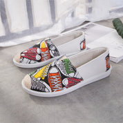 Genevieve Laurent | Aztec Print Canvas Espadrille Flats For Women