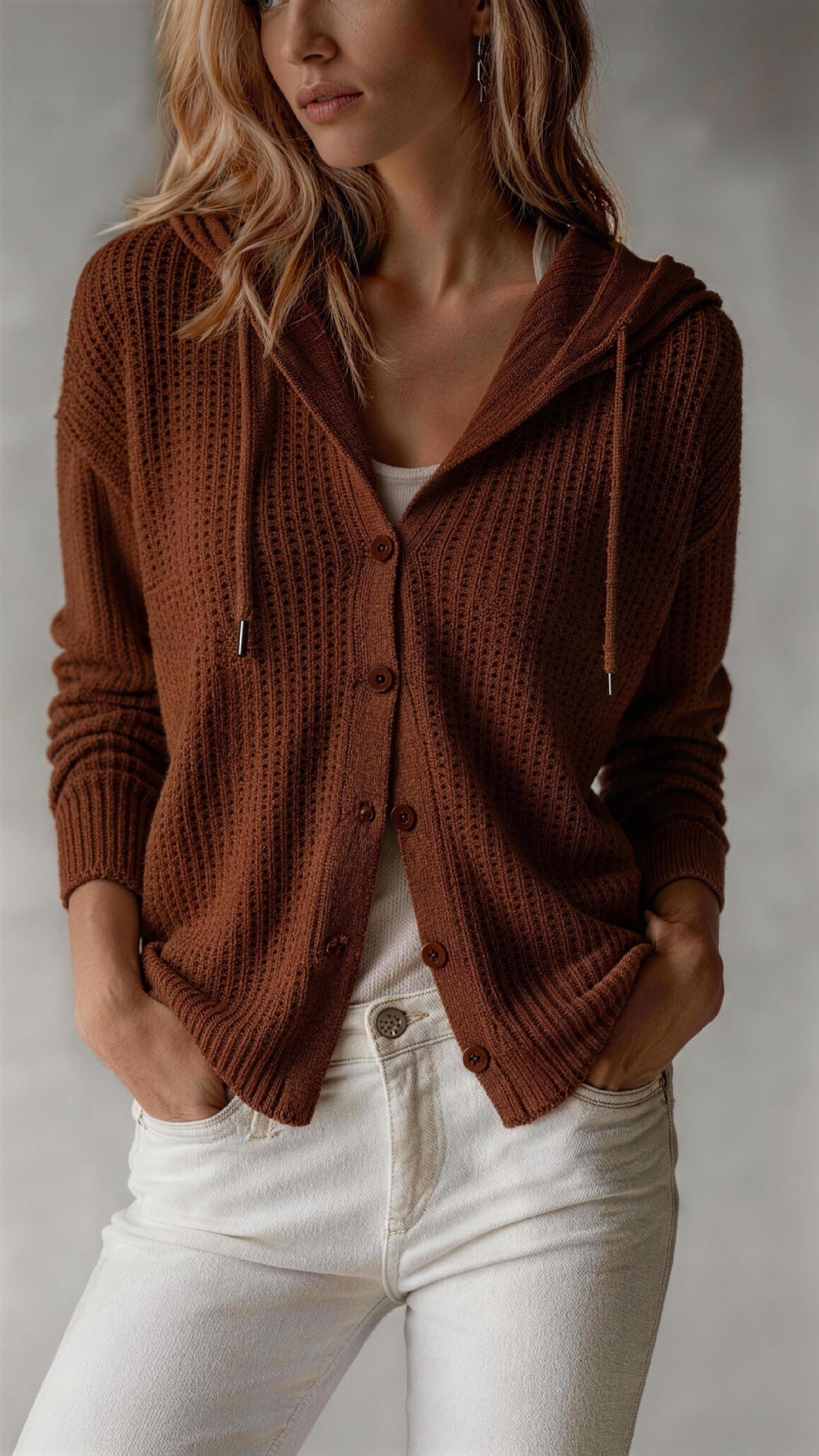 Ottavia Renaud | Hooded Knit Cardigan For Women