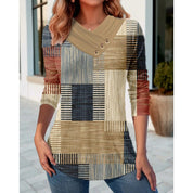 Margaux Lefevre | Colorblock V-Neck Long Sleeve Top For Women
