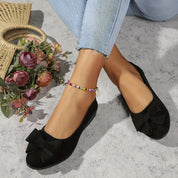 Lucinda Hartbourne | Black Bow Detail Ballet Flats Slip-On