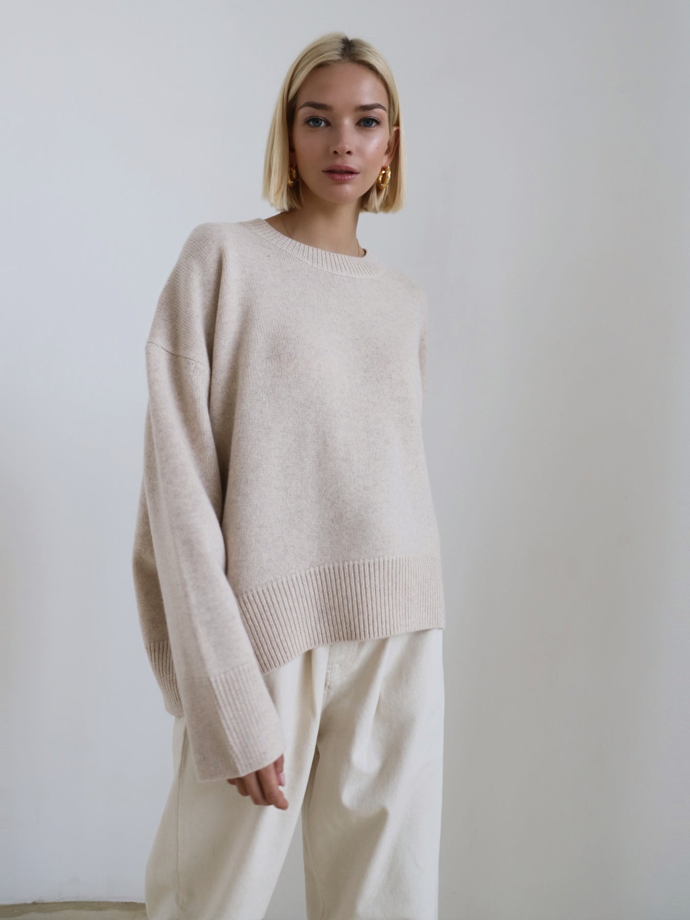 Margot Sinclair | Oversized Batwing Knit Pullover Sweater For Women