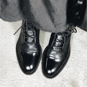 Madeleine Voscroft | Black Lace-Up Ankle Boots For Women