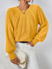 Rosalie Thornbury | Cable-Knit Crew Neck Sweater For Women