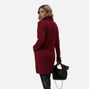 Vivienne Rousseau | Ribbed Knit Turtleneck Mini Dress For Women