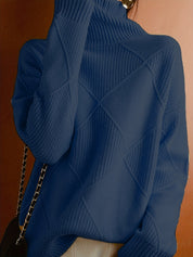 Josephine Alderidge | Diamond-Knit Turtleneck Sweater For Women