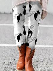 Selene Vasari | Cat Print Leggings For Women