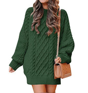 Eleanora Vance | Cable Knit Mini Sweater Dress For Women
