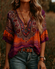 Juliette Sinclair | Bohemian Floral Blouse For Women