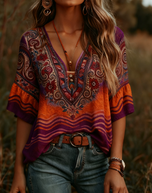 Juliette Sinclair | Bohemian Floral Blouse For Women