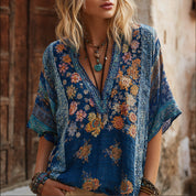 Margaux Chevalier | Floral Embroidered Boho Blouse For Women