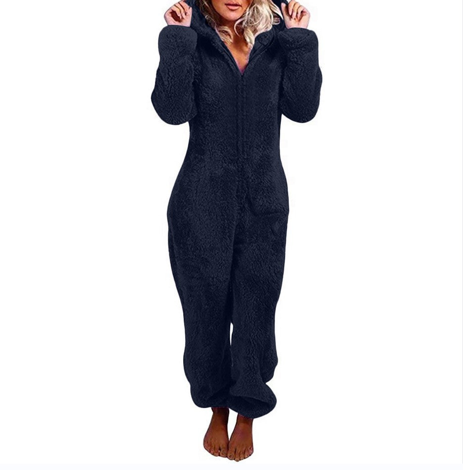 Calla Averill | Teddy Fleece Hooded Onesie For Women