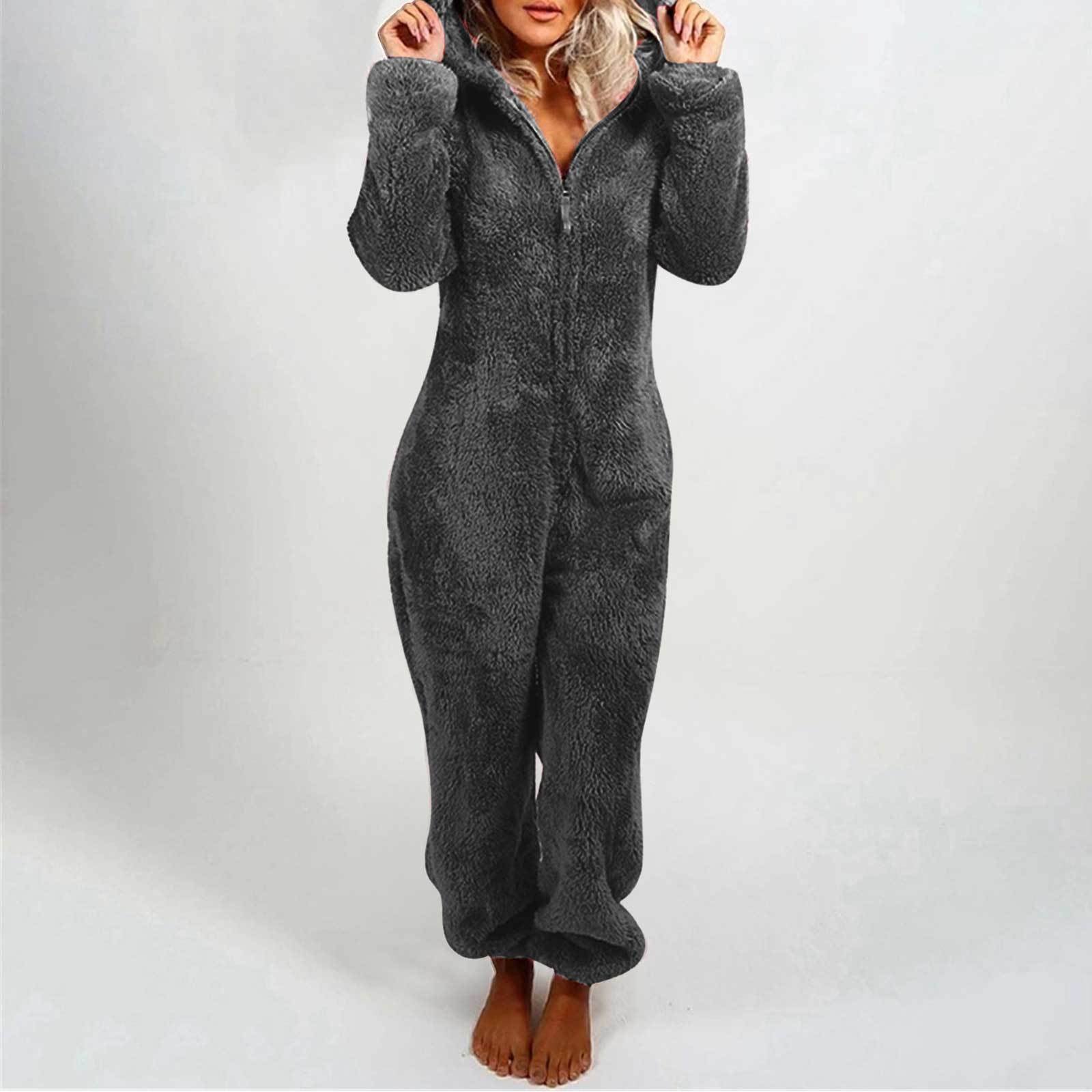 Calla Averill | Teddy Fleece Hooded Onesie For Women