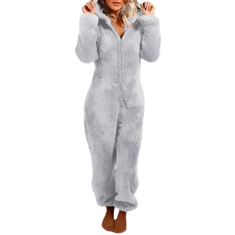 Calla Averill | Teddy Fleece Hooded Onesie For Women