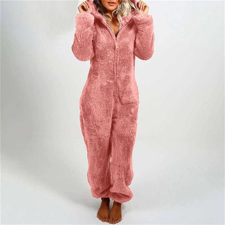 Calla Averill | Teddy Fleece Hooded Onesie For Women