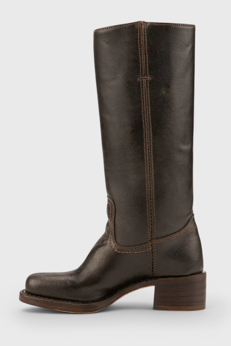 Rosalind Fenwick | Tan Leather Knee-High Western Boots
