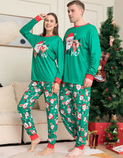 Cozy Noel | Green Santa Print Christmas Pyjamas Unisex & Family