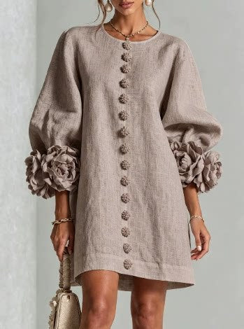 Blakely Fenwell | Ruffle Sleeve Button Mini Dress For Women