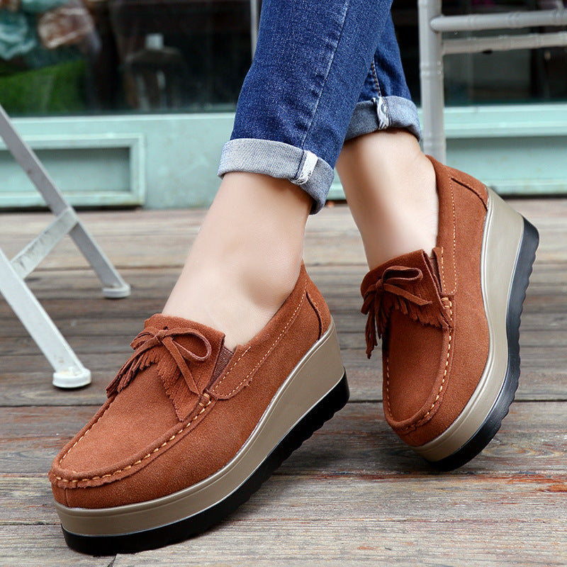 Beatrice Lombard | Tassel Bow Suede Loafers For Women