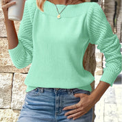 Colette Ashworth | Openwork Sleeve Sweater For Women
