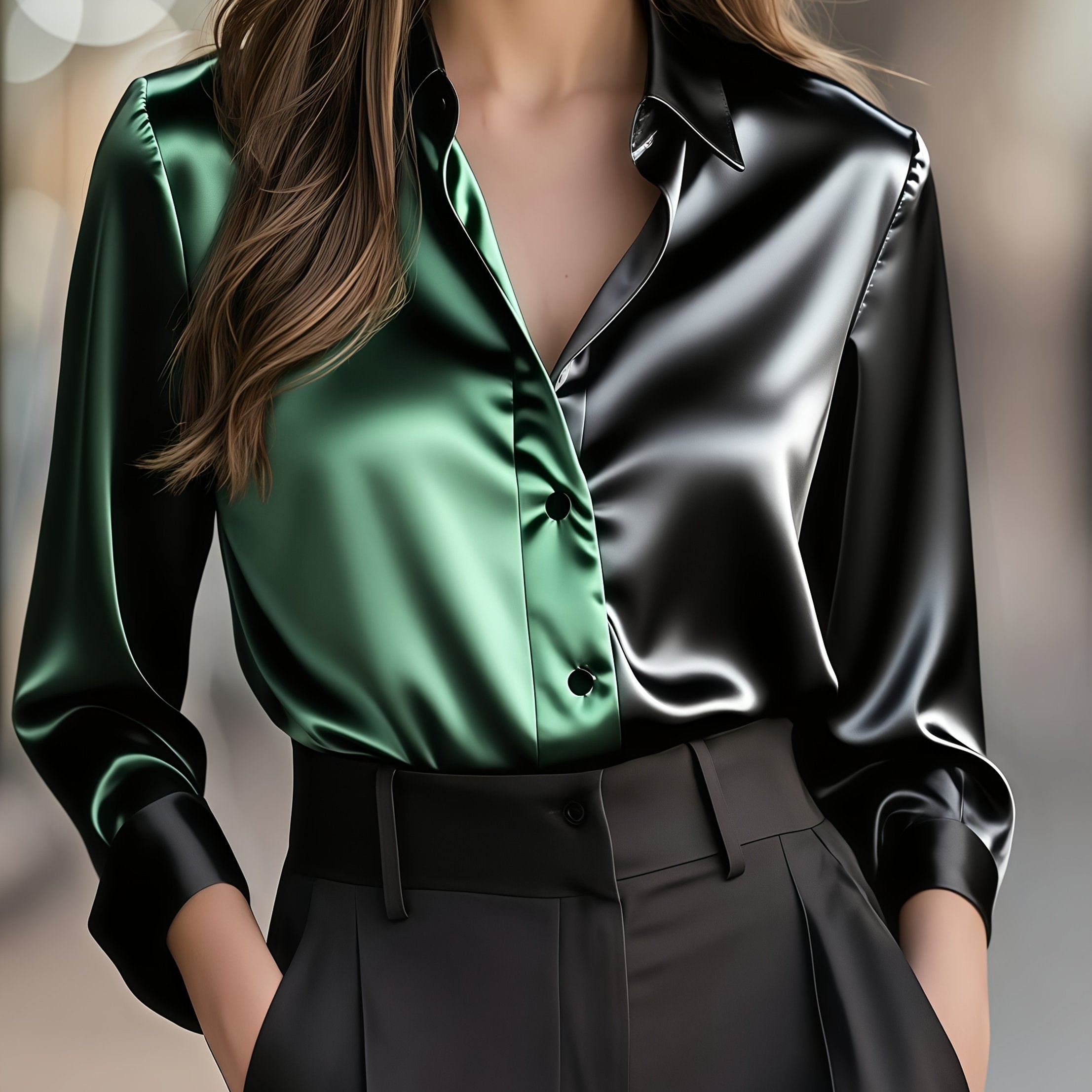 Colette Rousset | Silk Color-Block Blouse For Women